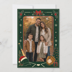Remerciements Carte de Noël de baseball