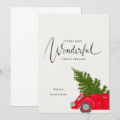 Remerciements Carte de Noël de camion rouge (Devant / Derrière)