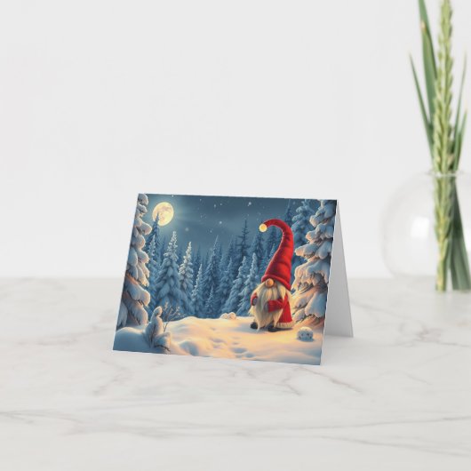 Remerciements Carte de Noël de gnome mignon (Devant)
