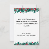 Remerciements Carte de Noël de la chemise frontalière (Dos)