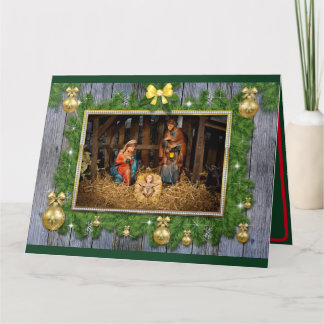 Remerciements Carte de Noël de la scène de nativité personnalisé