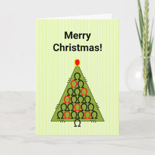 Remerciements Carte de Noël de l'arbre de Noël Ohm