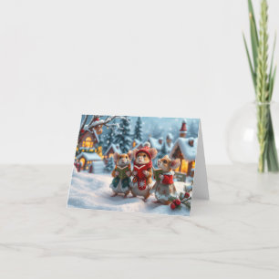 Remerciements Carte de Noël de souris mignonnes