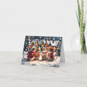 Remerciements Carte de Noël de souris mignonnes