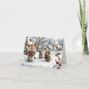 Remerciements Carte de Noël de souris mignonnes