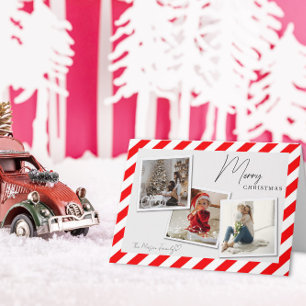 Remerciements Carte de Noël de style avion avec 3 photos