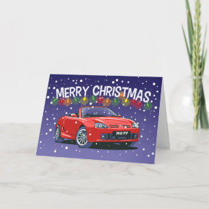 Remerciements Carte de Noël de voiture de sport britannique des