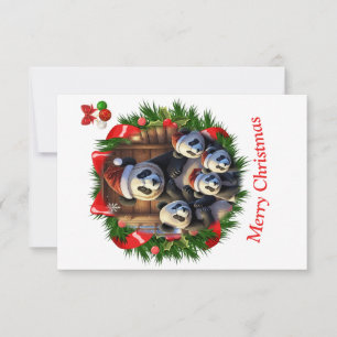 Remerciements Carte de Noël d'ours panda