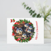 Remerciements Carte de Noël d'ours panda (Debout devant)