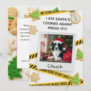 Remerciements Carte de Noël drôle de chien scène de crime de bis