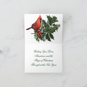 Remerciements Carte de Noël du cardinal Holly