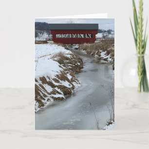 Remerciements Carte de Noël du Pont couvert de neige
