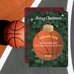 Remerciements Carte de Noël du ventilateur de basket-ball