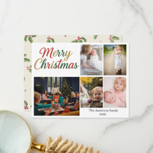 Remerciements Carte de Noël Festive Fun Christmas 5 Photos