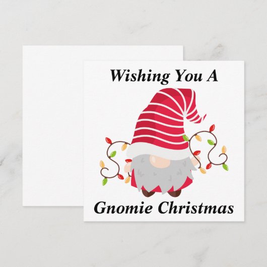Remerciements Carte de Noël Gnome (Devant / Derrière)