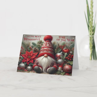 Remerciements Carte de Noël Gnome for the Holidays