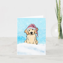 Carte de Noël Golden Retriever