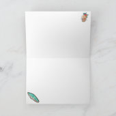 Remerciements Carte de Noël Hawaii Surf Board (Intérieur)