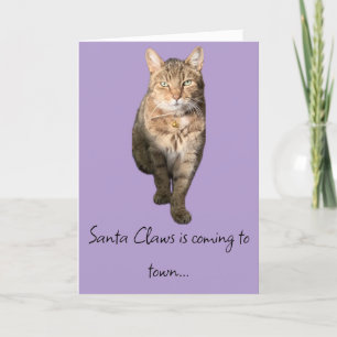 Remerciements Carte de Noël humoristique avec charmant chat tabb