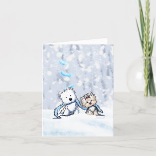 Remerciements Carte de Noël KiniArt Winter Terriers