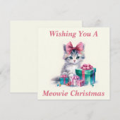 Remerciements Carte de Noël Kitty (Devant / Derrière)