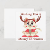 Remerciements Carte de Noël Meowy (Devant / Derrière)