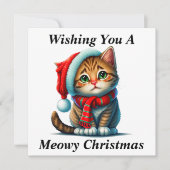 Remerciements Carte de Noël Meowy (Devant)