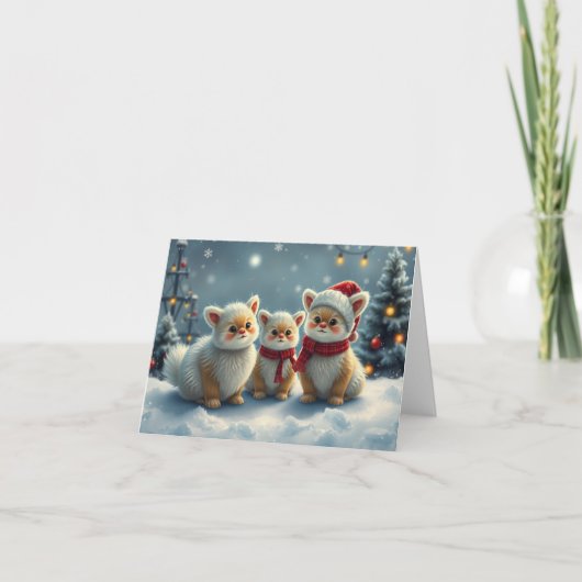 Remerciements Carte de Noël mignonne (Devant)