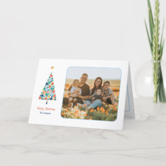 Remerciements Carte de Noël minime aux arbres de Noël colorés