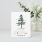 Remerciements Carte de Noël moderne Arbre à eau or (Debout devant)