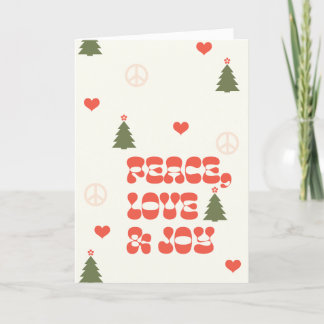 Remerciements Carte de Noël Paix, Amour et Joie