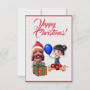 Remerciements Carte de Noël personnalisable avec un adorable chi