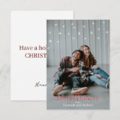 Remerciements Carte de Noël Personnalisée  (Devant / Derrière)