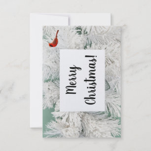 Remerciements Carte de Noël personnalisée Arbre couvert de neige