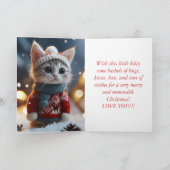 REMERCIEMENTS CARTE DE NOËL PETITE CHATTE COCOUTE (Intérieur)