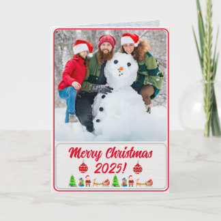 Remerciements Carte de Noël pliée traditionnelle avec photo enti