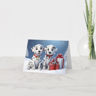 Remerciements Carte de Noël Puppy de Dalmatie mignonne