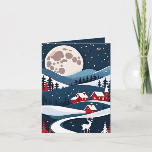 Remerciements Carte de Noël Rustic Snowy de la Marine