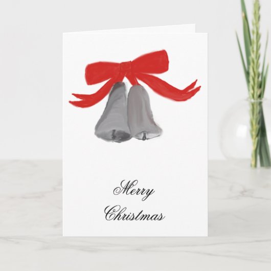 Remerciements Carte de Noël Silver Bells (Devant)