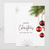 Remerciements Carte de Noël simple (Devant / Derrière)