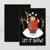 Remerciements Carte de Noël Snowboard (Devant / Derrière)