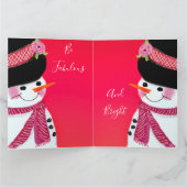 Remerciements Carte de Noël Snowman (Intérieur)