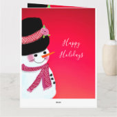 Remerciements Carte de Noël Snowman (Dos)