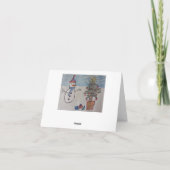 Remerciements Carte de Noël Snowman & Tree (Dos)