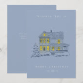 Remerciements Carte de Noël Soirée Neige (Devant / Derrière)