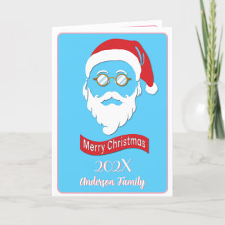 Remerciements Carte de Noël style Hipster père Noël