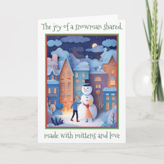 Remerciements Carte de Noël Whimsical avec conception de papier  (Devant)