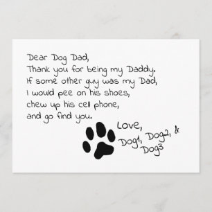 Remerciements Carte de nom d'animal domestique personnalisable
