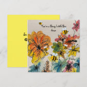 Remerciements Carte de note Abeilles occupées (Devant / Derrière)