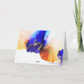 Remerciements Carte de note Abstraite bleue orange bleu titre pe (Dos)